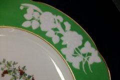 SPODE CHELSEA  BIRD GREEN R4689 SCALLOPED- DINNER PLATE  #2   .....         http://jaapiesfinechinastore.com