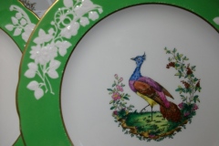 SPODE CHELSEA  BIRD GREEN R4689 SCALLOPED- DINNER PLATE  #2   .....         https://www.jaapiesfinechinastore.com