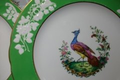 SPODE CHELSEA  BIRD GREEN R4689 SCALLOPED- DINNER PLATE  #2   .....         http://jaapiesfinechinastore.com