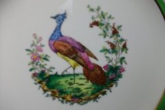 SPODE CHELSEA  BIRD GREEN R4689 SCALLOPED- DINNER PLATE  #2   .....         http://jaapiesfinechinastore.com