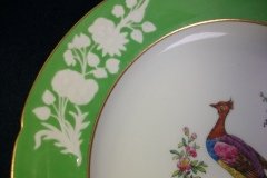 SPODE CHELSEA  BIRD GREEN R4689 SCALLOPED- DINNER PLATE  #3   .....         http://jaapiesfinechinastore.com