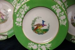 SPODE CHELSEA  BIRD GREEN R4689 SMOOTH-  LUNCH PLATE  #1   .....         http://jaapiesfinechinastore.com