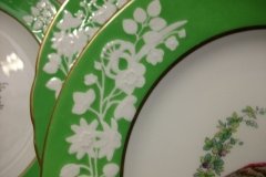 SPODE CHELSEA  BIRD GREEN R4689 SMOOTH-  LUNCH PLATE  #1   .....         http://jaapiesfinechinastore.com