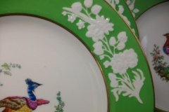 SPODE CHELSEA  BIRD GREEN R4689 SMOOTH-  LUNCH PLATE  #1   .....         http://jaapiesfinechinastore.com