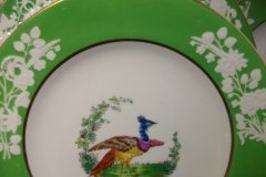 SPODE CHELSEA  BIRD GREEN R4689 SMOOTH-  LUNCH PLATE  #1   .....         http://jaapiesfinechinastore.com