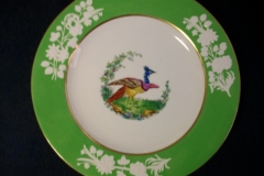 SPODE CHELSEA  BIRD GREEN R4689 SMOOTH-  LUNCH PLATE  #1   .....         https://www.jaapiesfinechinastore.com