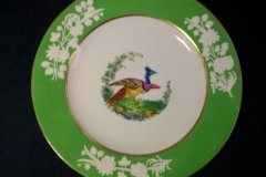 SPODE CHELSEA  BIRD GREEN R4689 SMOOTH-  LUNCH PLATE  #1   .....         http://jaapiesfinechinastore.com
