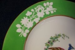 SPODE CHELSEA  BIRD GREEN R4689 SMOOTH-  LUNCH PLATE  #1   .....         http://jaapiesfinechinastore.com