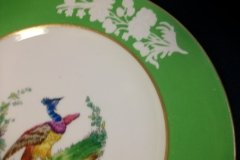 SPODE CHELSEA  BIRD GREEN R4689 SMOOTH-  LUNCH PLATE  #1   .....         http://jaapiesfinechinastore.com
