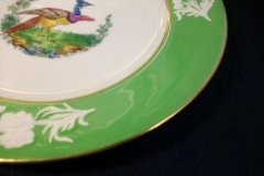 SPODE CHELSEA  BIRD GREEN R4689 SMOOTH-  LUNCH PLATE  #1   .....         http://jaapiesfinechinastore.com