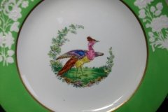 SPODE CHELSEA  BIRD GREEN R4689 SMOOTH-  LUNCH PLATE  #2   .....         http://jaapiesfinechinastore.com
