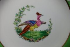 SPODE CHELSEA  BIRD GREEN R4689 SMOOTH-  LUNCH PLATE  #2   .....         http://jaapiesfinechinastore.com