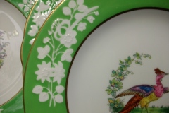 SPODE CHELSEA  BIRD GREEN R4689 SMOOTH-  LUNCH PLATE  #2   .....         https://www.jaapiesfinechinastore.com