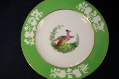 SPODE CHELSEA  BIRD GREEN R4689 SMOOTH-  LUNCH PLATE  #2   .....         http://jaapiesfinechinastore.com