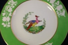 SPODE CHELSEA  BIRD GREEN R4689 SMOOTH-  LUNCH PLATE  #2   .....         http://jaapiesfinechinastore.com