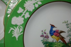 SPODE CHELSEA  BIRD GREEN R4689 SMOOTH-  LUNCH PLATE  #3   .....         https://www.jaapiesfinechinastore.com