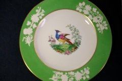 SPODE CHELSEA  BIRD GREEN R4689 SMOOTH-  LUNCH PLATE  #3   .....         http://jaapiesfinechinastore.com