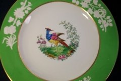 SPODE CHELSEA  BIRD GREEN R4689 SMOOTH-  LUNCH PLATE  #3   .....         http://jaapiesfinechinastore.com