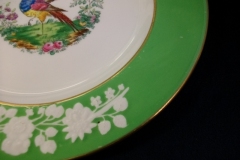 SPODE CHELSEA  BIRD GREEN R4689 SMOOTH-  LUNCH PLATE  #3   .....         https://www.jaapiesfinechinastore.com