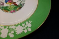 SPODE CHELSEA  BIRD GREEN R4689 SMOOTH-  LUNCH PLATE  #3   .....         http://jaapiesfinechinastore.com