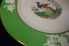 SPODE CHELSEA  BIRD GREEN R4689 SMOOTH-  LUNCH PLATE  #3   .....         http://jaapiesfinechinastore.com
