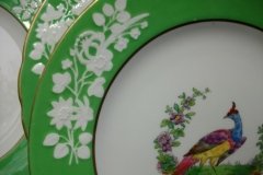 SPODE CHELSEA  BIRD GREEN R4689 SMOOTH-  LUNCH PLATE  #4   .....         http://jaapiesfinechinastore.com