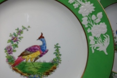 SPODE CHELSEA  BIRD GREEN R4689 SMOOTH-  LUNCH PLATE  #4   .....         https://www.jaapiesfinechinastore.com