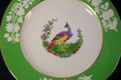 SPODE CHELSEA  BIRD GREEN R4689 SMOOTH-  LUNCH PLATE  #4   .....         https://www.jaapiesfinechinastore.com