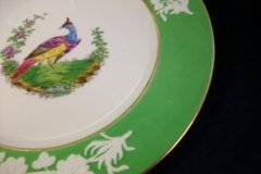 SPODE CHELSEA  BIRD GREEN R4689 SMOOTH-  LUNCH PLATE  #4   .....         http://jaapiesfinechinastore.com