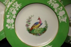 SPODE CHELSEA  BIRD GREEN R4689 SMOOTH-  LUNCH PLATE  #5   .....         http://jaapiesfinechinastore.com
