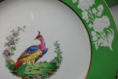SPODE CHELSEA  BIRD GREEN R4689 SMOOTH-  LUNCH PLATE  #5   .....         http://jaapiesfinechinastore.com