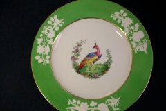 SPODE CHELSEA  BIRD GREEN R4689 SMOOTH-  LUNCH PLATE  #5   .....         http://jaapiesfinechinastore.com