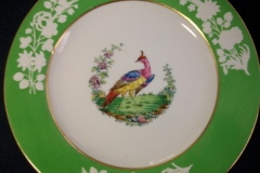 SPODE CHELSEA  BIRD GREEN R4689 SMOOTH-  LUNCH PLATE  #5   .....         https://www.jaapiesfinechinastore.com