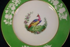 SPODE CHELSEA  BIRD GREEN R4689 SMOOTH-  LUNCH PLATE  #5   .....         http://jaapiesfinechinastore.com
