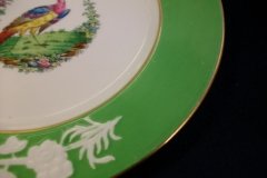 SPODE CHELSEA  BIRD GREEN R4689 SMOOTH-  LUNCH PLATE  #5   .....         http://jaapiesfinechinastore.com