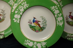 SPODE CHELSEA  BIRD GREEN R4689 SMOOTH-  LUNCH PLATE  #6   .....         https://www.jaapiesfinechinastore.com