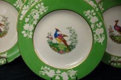 SPODE CHELSEA  BIRD GREEN R4689 SMOOTH-  LUNCH PLATE  #6   .....         http://jaapiesfinechinastore.com