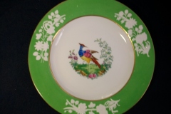 SPODE CHELSEA  BIRD GREEN R4689 SMOOTH-  LUNCH PLATE  #6   .....         https://www.jaapiesfinechinastore.com