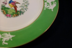 SPODE CHELSEA  BIRD GREEN R4689 SMOOTH-  LUNCH PLATE  #6   .....         https://www.jaapiesfinechinastore.com