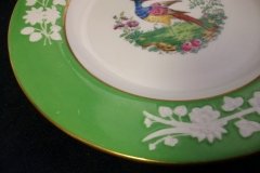 SPODE CHELSEA  BIRD GREEN R4689 SMOOTH-  LUNCH PLATE  #6   .....         http://jaapiesfinechinastore.com