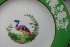 SPODE CHELSEA  BIRD GREEN R4689 SMOOTH-  LUNCH PLATE  #7   .....         https://www.jaapiesfinechinastore.com