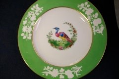 SPODE CHELSEA  BIRD GREEN R4689 SMOOTH-  LUNCH PLATE  #7   .....         http://jaapiesfinechinastore.com