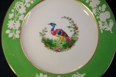 SPODE CHELSEA  BIRD GREEN R4689 SMOOTH-  LUNCH PLATE  #7   .....         http://jaapiesfinechinastore.com