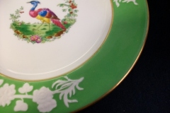 SPODE CHELSEA  BIRD GREEN R4689 SMOOTH-  LUNCH PLATE  #7   .....         https://www.jaapiesfinechinastore.com