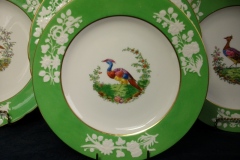 SPODE CHELSEA  BIRD GREEN R4689 SMOOTH-  LUNCH PLATE  #8   .....         https://www.jaapiesfinechinastore.com