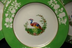 SPODE CHELSEA  BIRD GREEN R4689 SMOOTH-  LUNCH PLATE  #8   .....         http://jaapiesfinechinastore.com