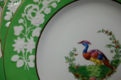 SPODE CHELSEA  BIRD GREEN R4689 SMOOTH-  LUNCH PLATE  #8   .....         https://www.jaapiesfinechinastore.com