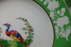 SPODE CHELSEA  BIRD GREEN R4689 SMOOTH-  LUNCH PLATE  #8   .....         https://www.jaapiesfinechinastore.com