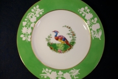 SPODE CHELSEA  BIRD GREEN R4689 SMOOTH-  LUNCH PLATE  #8   .....         https://www.jaapiesfinechinastore.com