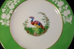 SPODE CHELSEA  BIRD GREEN R4689 SMOOTH-  LUNCH PLATE  #8   .....         http://jaapiesfinechinastore.com